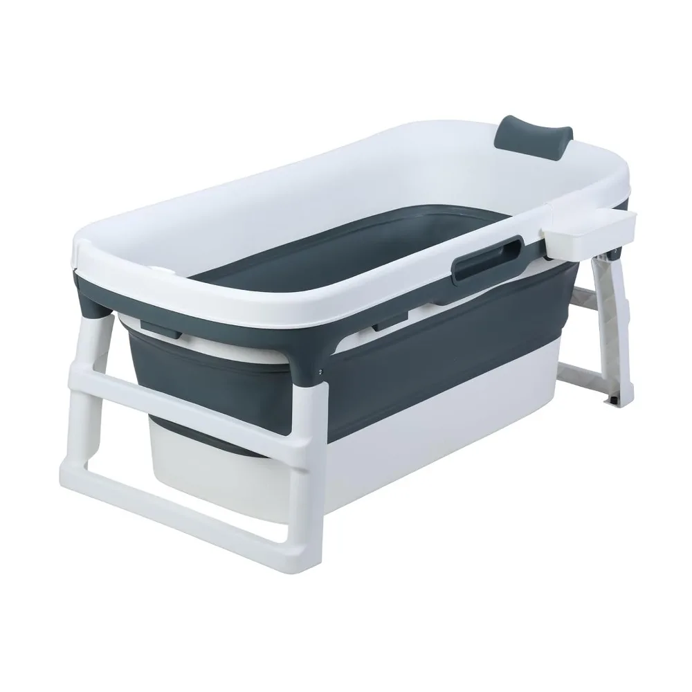 

Portable Bathtub for Adult Soaking Tub, Collapsible Bathtub with Massage Board, Thermometer, Portable Tub for Adults, Folding