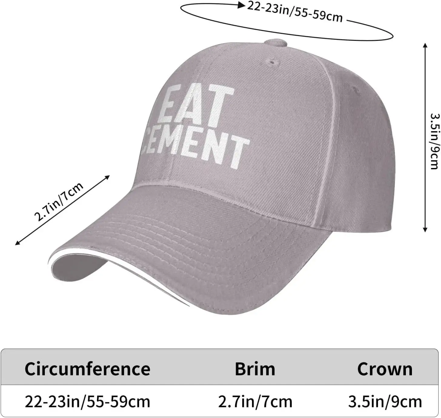 I Eat Cement Funny Baseball Cap Polyester Casual Adjustable Dad Hat for Men Women