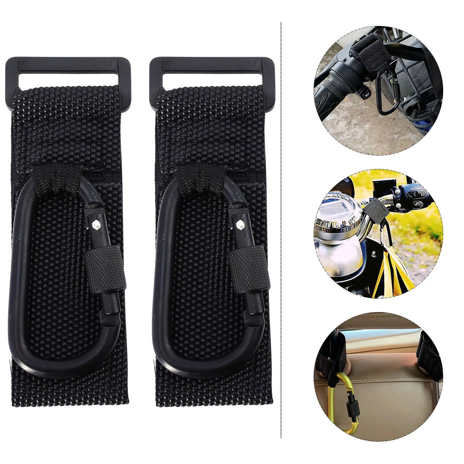 2Pcs Stroller Hooks Heavy Duty 30Kg Load Capacity Rotatable Non-Slip Bag Hanger for Shopping Cart Wheelchair Pram Pushchair
