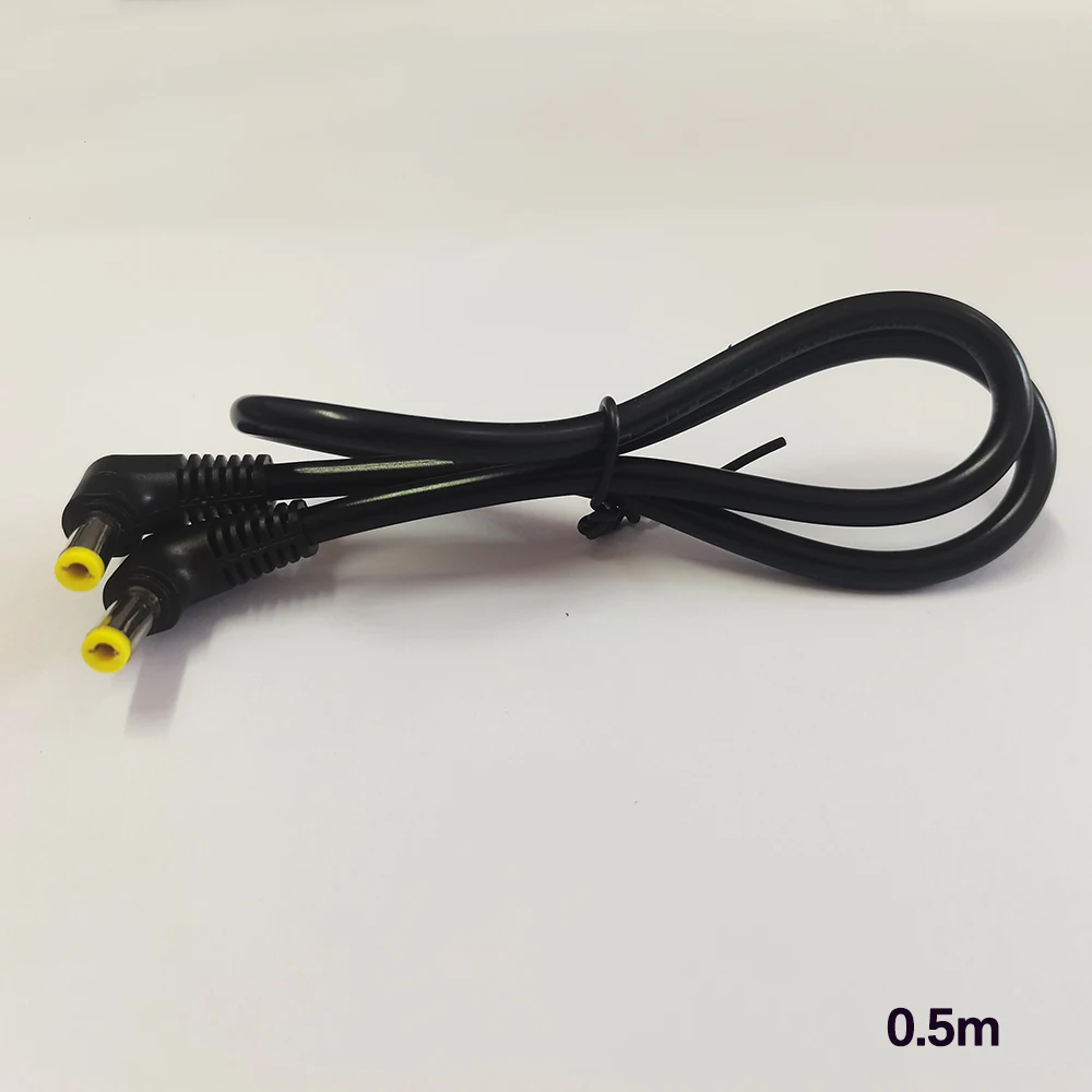 1Pcs DC Power Cable Right Angle 5.5X2.5mm Male to 5.5 X 2.5mm Male Plug Power Adapter 18AWG Extension Cable Compatible 5.5X2.1