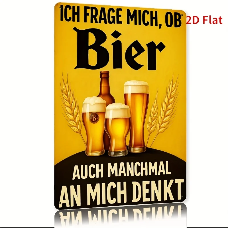 Vintage German Beer Quote Metal Sign - 