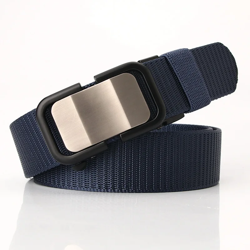 Neue Nylon Automatische Schnalle Gürtel männer Casual Leinwand Gürtel Atmungsaktive Vielseitig Jeans Gürtel Designer Hohe Qualität Leinwand Taille Band – Detail 10
