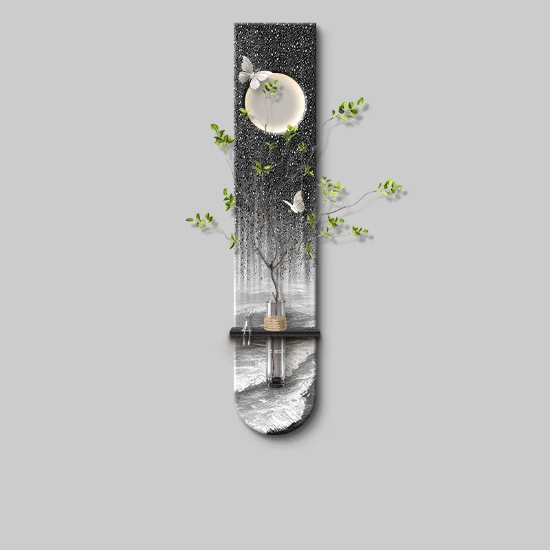 

Modern High-end Entrance Door Decoration Painting Living Room Corridor Hanging Painting 3D Hydroponic Green Plant Wall Lamp