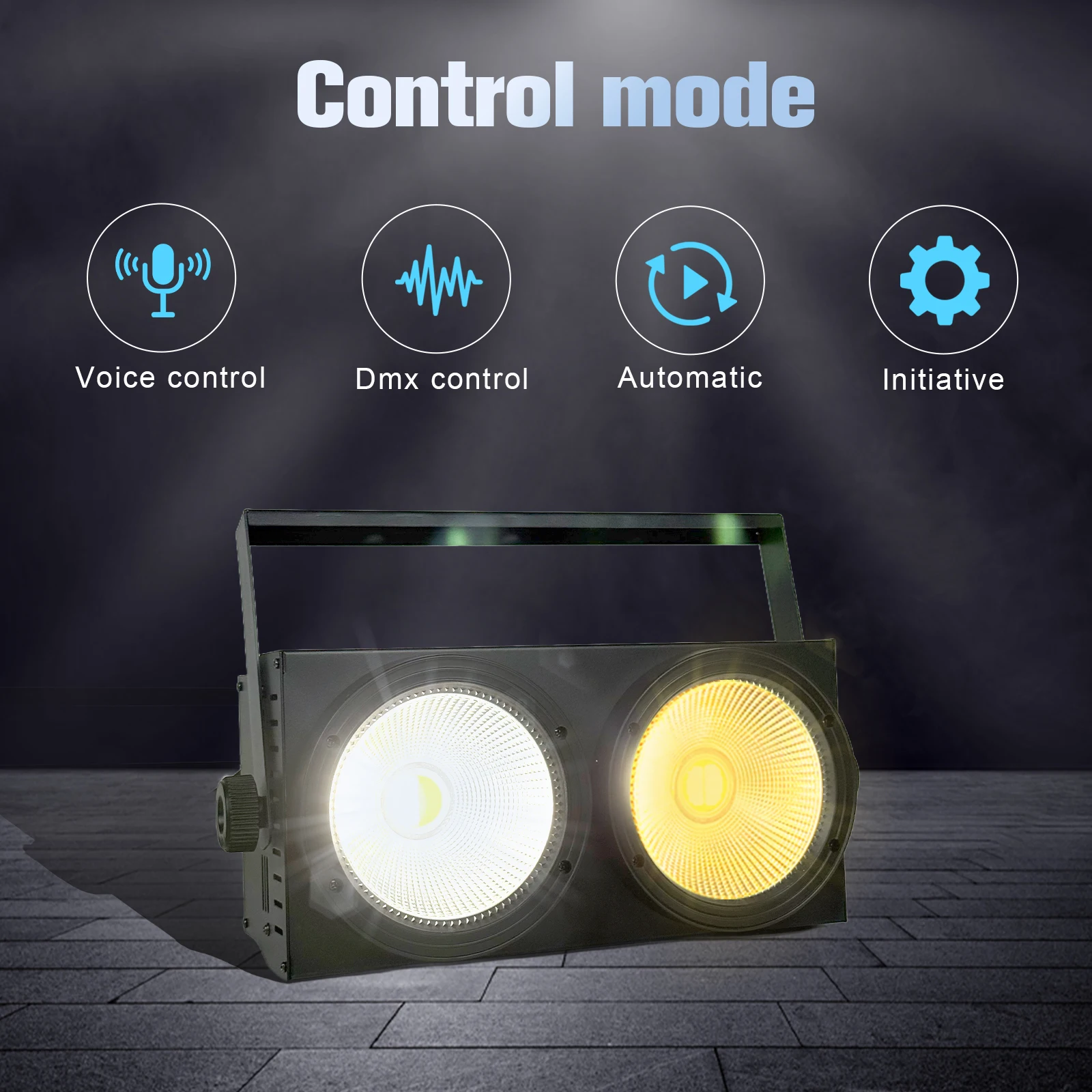 2light 2 Eyes LED COB Blinder Light Cold White/Warm White 2in1 LED Control  2x100W Audience Stage Light Dmx512 ShowParty weddig