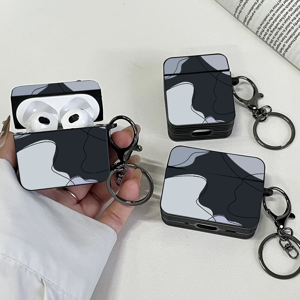 เคสหูฟังลายเรขาคณิตแบบมินิมอลสำหรับ AirPods 4/3/1/2 เคสหูฟังสำหรับ Apple รุ่น AirPods Pro 2/Pro 3/Pro