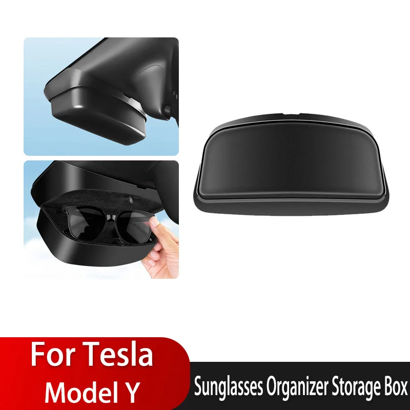 Custodia per occhiali da sole custodia per occhiali per Tesla Model Y custodia per occhiali supporto per lunetta interruttore a pressione accessori