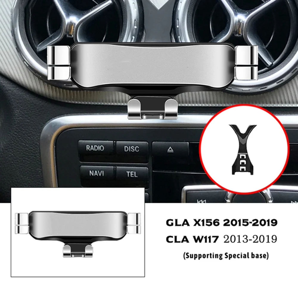 Car Mobile Phone Holder Air Outlet Mobile Phone Navigation Holder for Mercedes-Benz GLA CLA X156 W117 2013-2019 Silver