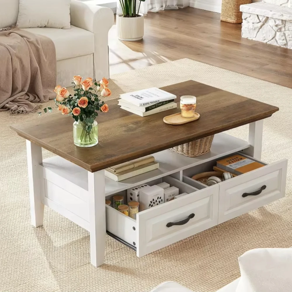 Modern style drawer style modern style coffee table, using MDF/OSB board, factory direct sales of living room furniture.