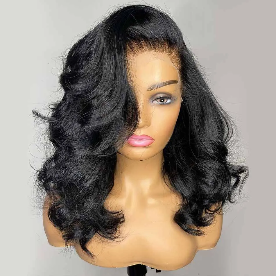 

Remy Human Hair Short Bob Wig 13x4 Lace Frontal Wig Body Wave 4x4 Lace Closure Wigs 100% Virgin Human Hair Loose Wave For Women