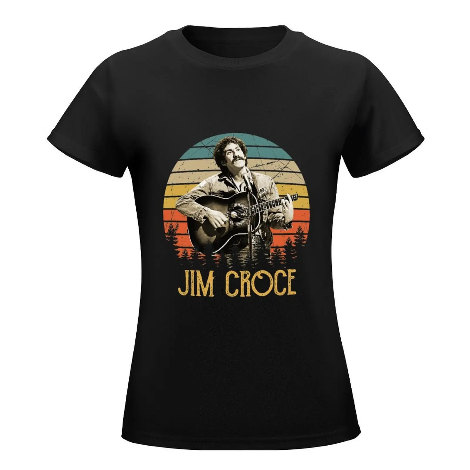 Retro Vintage Jim Folk Croce T-Shirt hippie clothes shirts graphic tees anime clothes plus size tops Women t-shirts