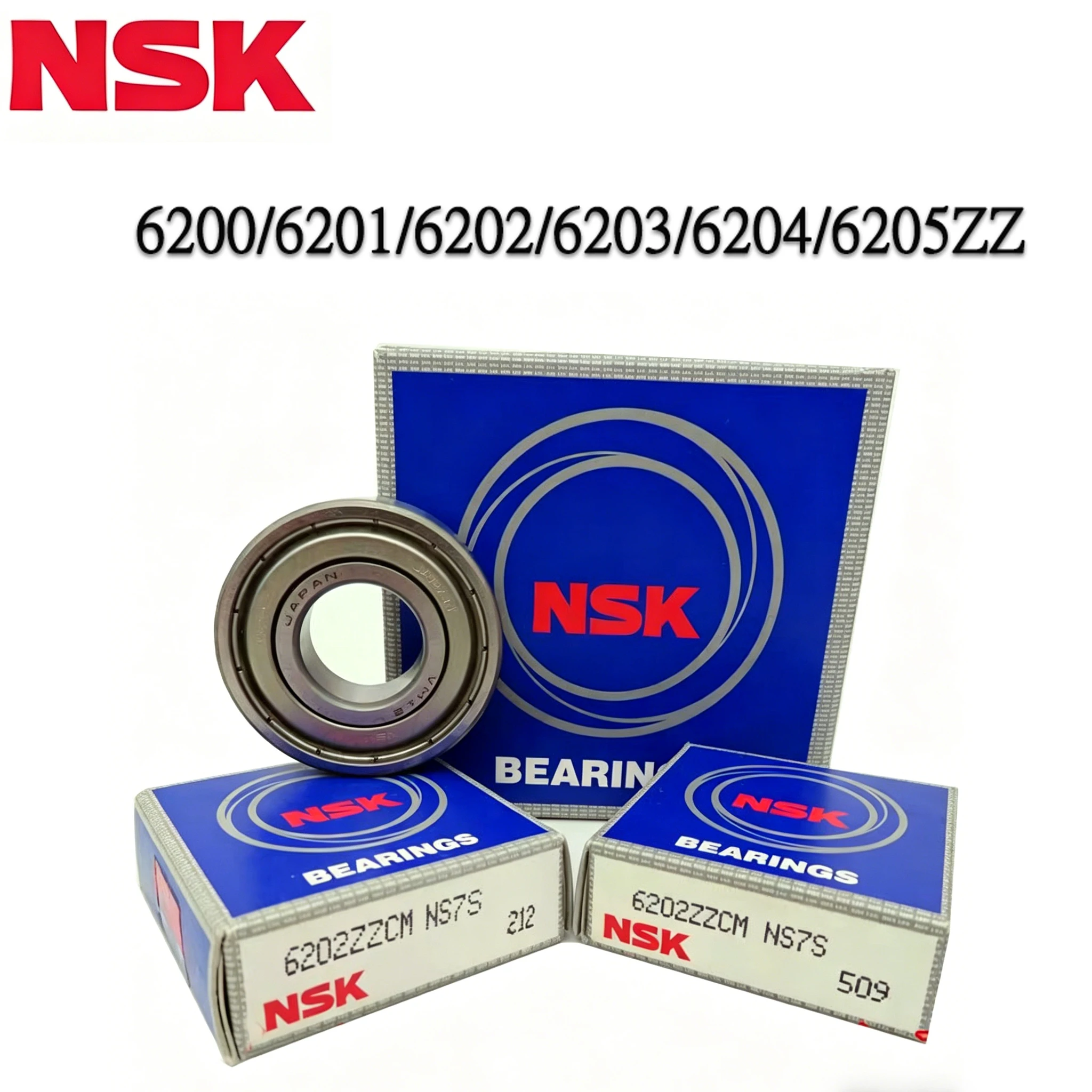 10pcs-high-precision-low-noise-original-japan-nsk-bearing-6200zz-6201zz-6202zz-6203zz-6204zz-6205zz-full-size-10x30x9-25x52x15mm