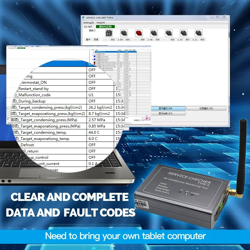 Hot Sale air Conditioner  Monitoring Tool Service Checker Type 4 Wifi Connection Intelligent Detection Failure Troubleshooting F