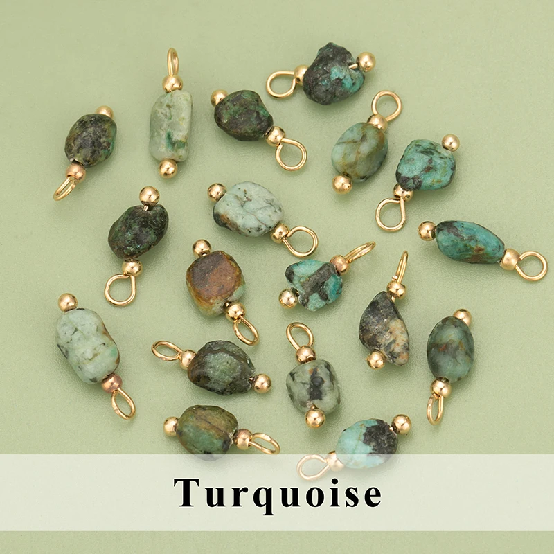 YEGUI C324S, Schmuckzubehör, Naturstein, 18 Karat vergoldet, Kupfer, handgefertigt, Schmuckherstellung, Charms, DIY-Anhänger, 20 Stück/Menge – Detail 9