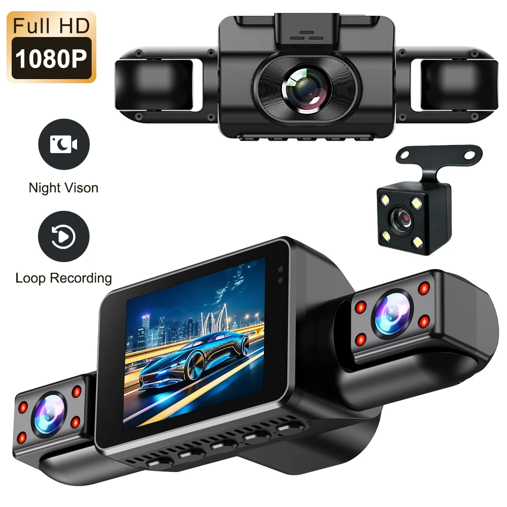 4-Channel 1080P Dash Cam Car DVR Black Box Wide Angle 24H Parking Monitor G-Sensor Loop Video Recorder