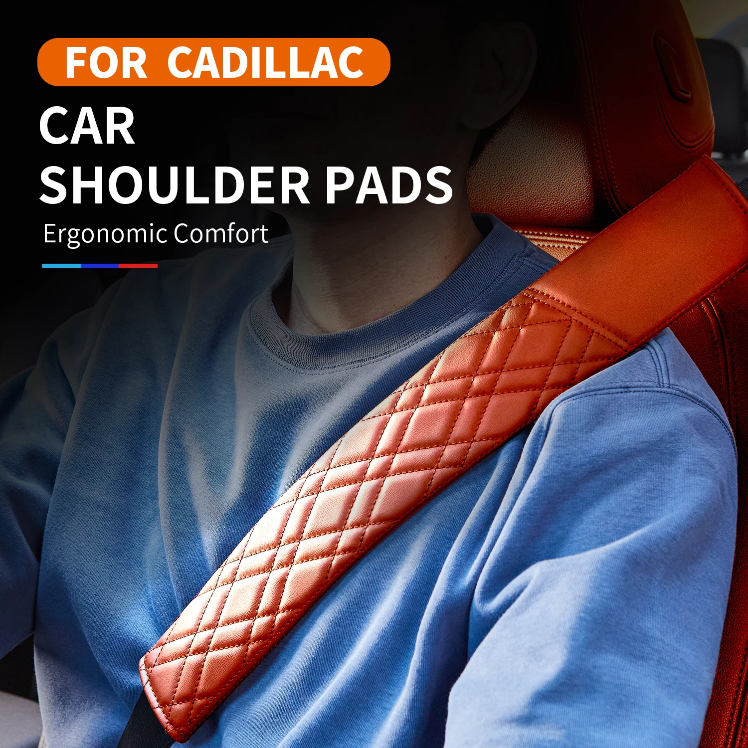 

Car Safety Belt Cover Red Adjustable Shoulder Protector Pad For Cadillac XT5 CT6 CTS Coupe Escalade Car Interior Accessories