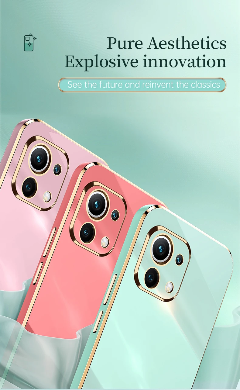 For Xiaomi Mi 11 Lite Case Plating Ring Holder Phone Case for Xiomi Mi11 Xiaomi11 Lite Ne 5g Mi 11Lite Light Silicone Back Cover