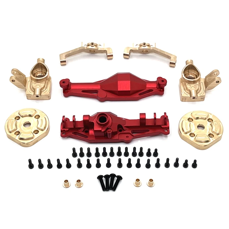 RC Car Upgrade Front Axle Housing Brass Front Cup C Seat Door Axle Cover Kit For MJX 1/12 H12Y H12Y+ RC Car Accessories Red