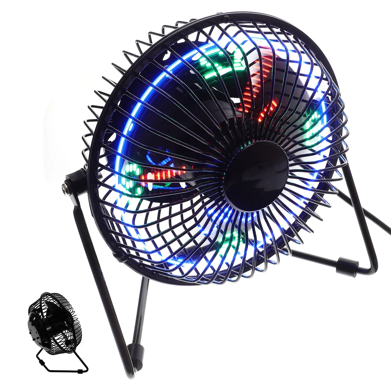 USB Mini Electric Fan Metal Build Brushless Down Rotation Quiet Cooling for Laptop Desk Car Office Home Dorm