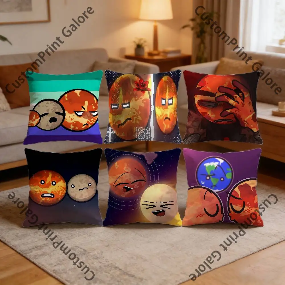 

Venus and Mercury Pillow Cover Polyester Square Cushion Case 45 cm Decorative for Home Couch Bed Car Decor