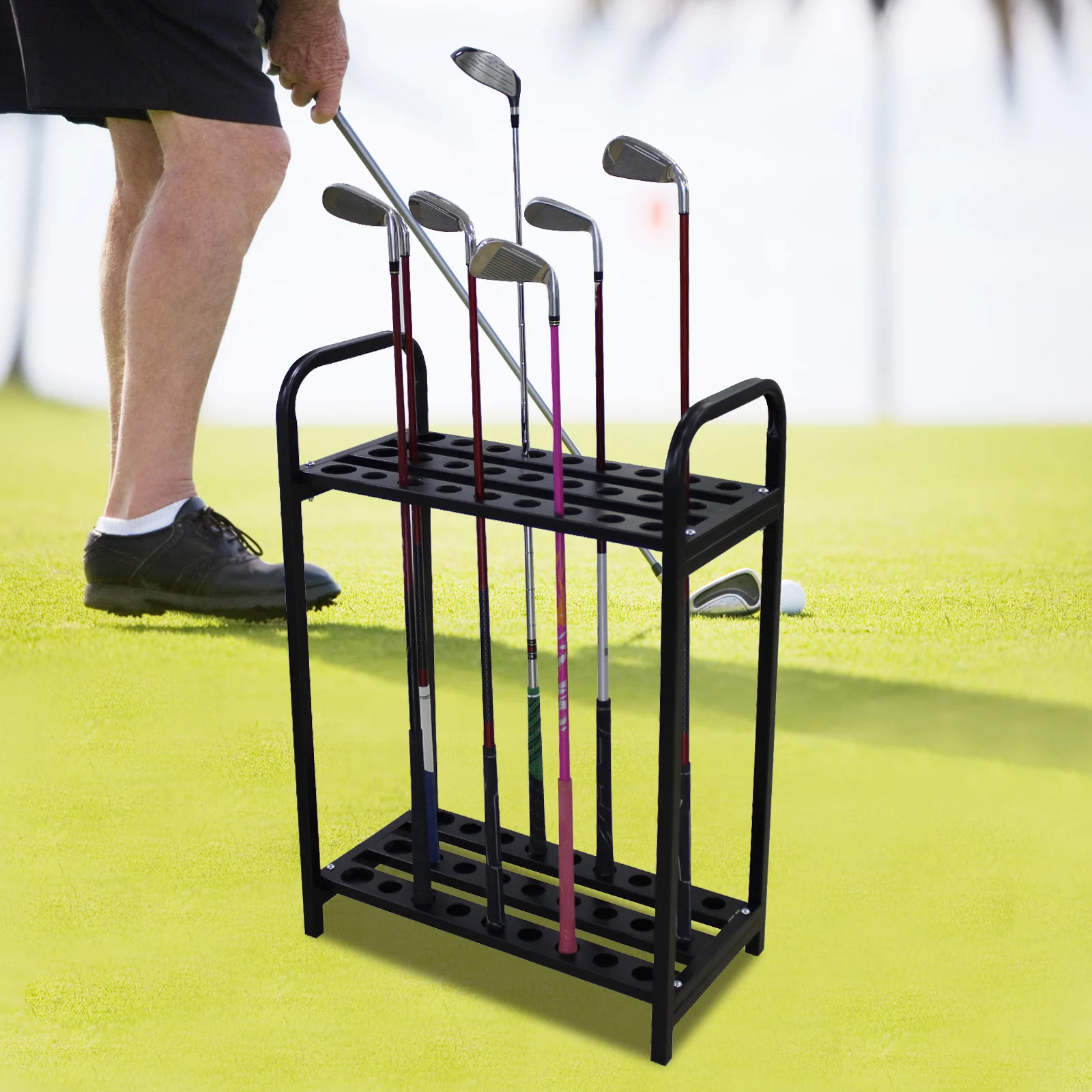 27 Holes Steel Golf Club Holder Display Stand Organizer Golf Club Storage Rack