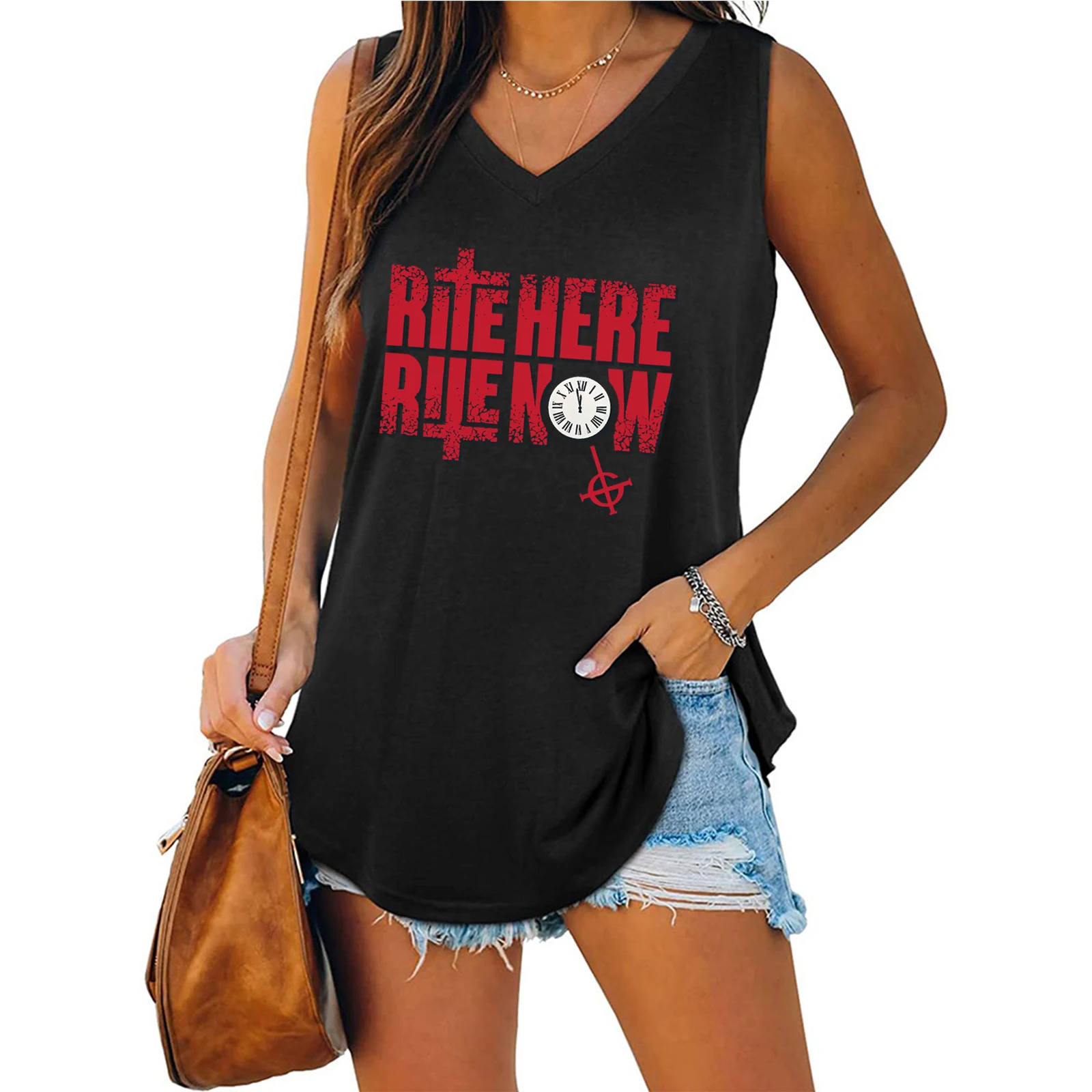 Ghost Rite Here Rite Now 2024 Tank Tops Vest T-Shirt Regular Music Fans Gift T-Shirt Women Sleeveless T-shirt Casual Summer