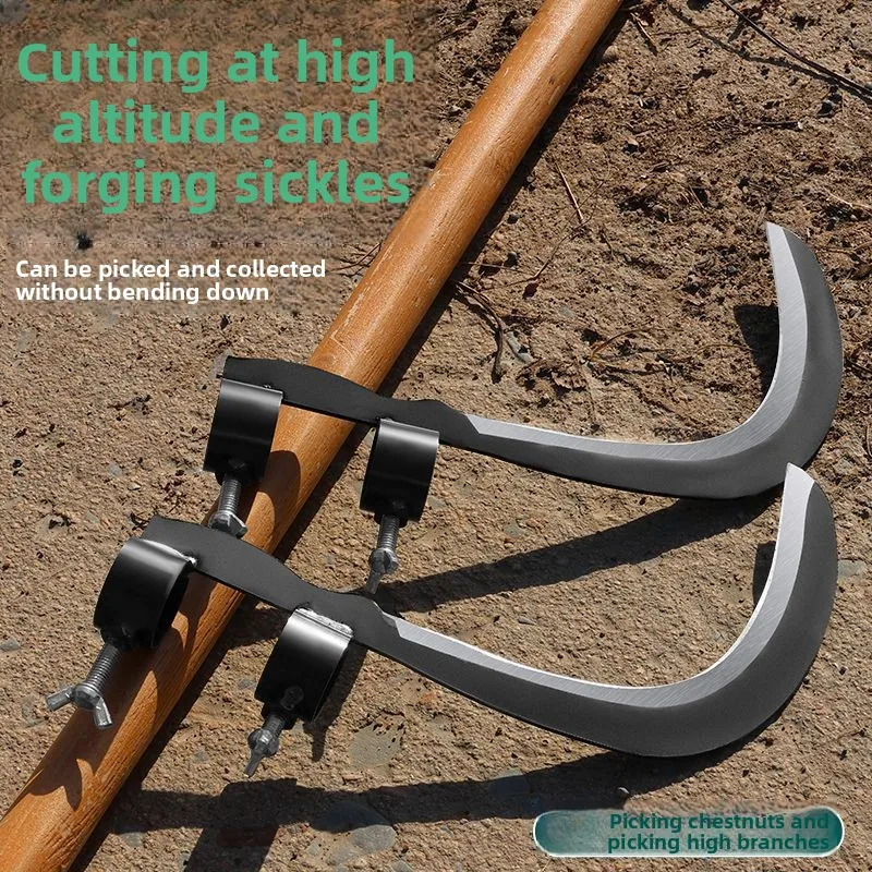 Manganese Steel Sickle Farm Pruning Cutter High Branch Trimming Knife Betel Nut Toon Cutting Outdoor