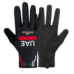 Black Cycling Winter Gloves 2025 UAE Team Full Finger Bicycle GLOVES Men Women Thermal Fleece Ropa MTB Mittens Road Bike Gloves