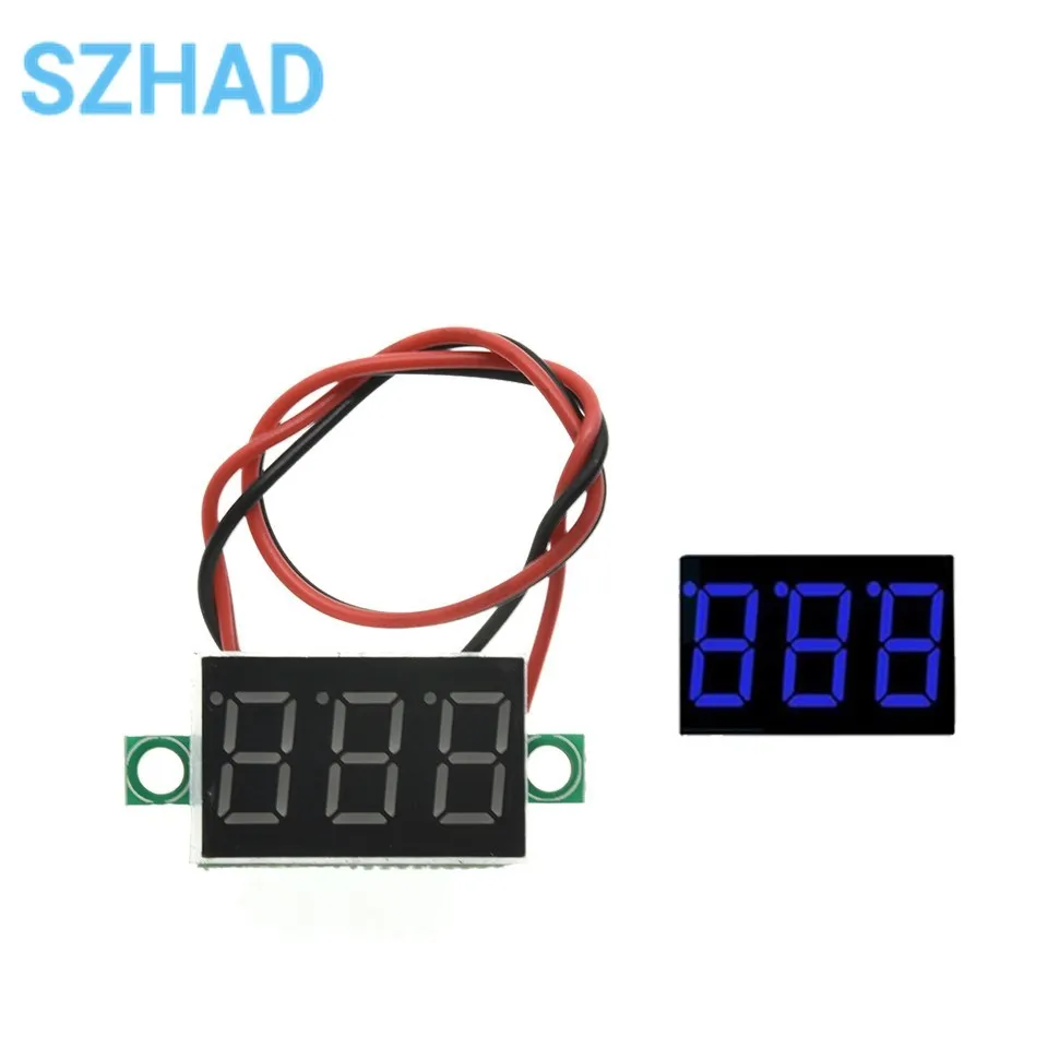 Mini 0.36 Inch DC 0-30V Voltmeter 2 Wires 3 Wires 4 Digits LED Motorcycle Digital Voltmeter Tester Digital Display Meter