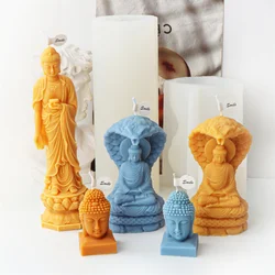 Buddha Silicone Candle Mold Church Buddha Incense Candle Plaster Decoration Mold Diy Church Candle making Supplies