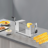 Manual Potato Spiral Cutter 2.5-3MM Cutting Thickness 9.84*4.72*5.51IN for Home Restaurants Food Stands Potato Tower Making