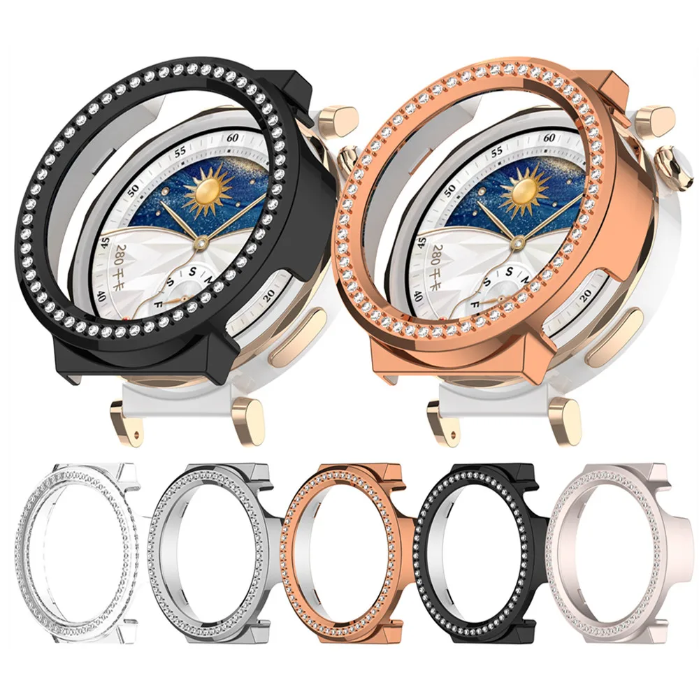 화웨이 워치 GT5 프로 42mm용 보호 커버 케이스 다이아몬드 장식 보호 범퍼 프레임 쉘 케이스 액세서리