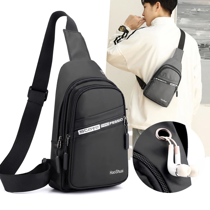 

Men Nylon Sling Backpack Rucksack Travel Small Male Fashion Daypack Knapsack Cross Body Messenger Chest Bag