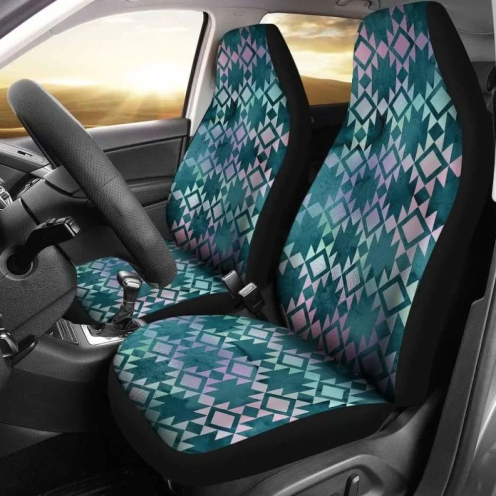 Aztec Ethnic Iridescent Car Seat Covers,Pack of 2 Universal Front Seat Protective Cover