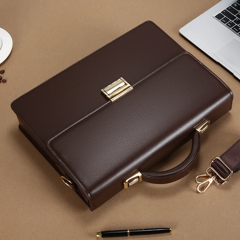 Briefcase Business Men's Bag Large Capacity Document Bag Combination Lock Shoulder Bag Hand Carry Business Design Style