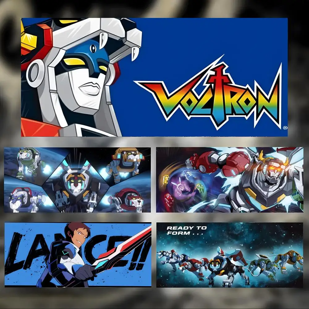 Cool Mecha Cartoon V-Voltron Mouse Pad Large Thick Desk Pad Stitched Edges Gaming Mouse Mat for PC