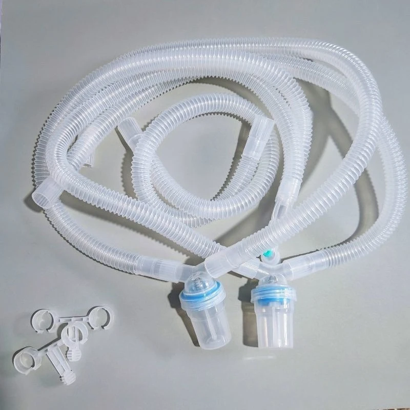Disposable Anesthesia Breathing Circuit Double Limb Water Trap Corrugated Tube Ventilator Medical Grade Sterile Durable Complete
