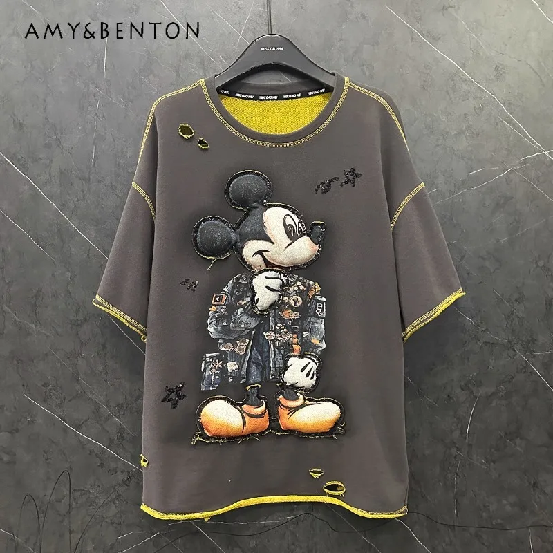 Unique Design Popular Kawaii T Shirts Three-dimensional Design Cartoon Short-sleeved T-shirt Women's