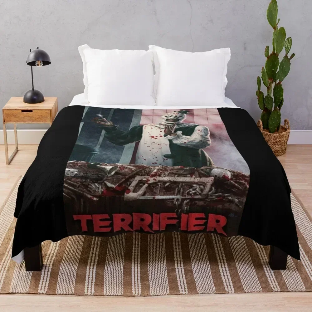 

Terrifier movie horror art the clown poster film Throw Blanket Men's Soft Warm Throw Blanket for Couch
