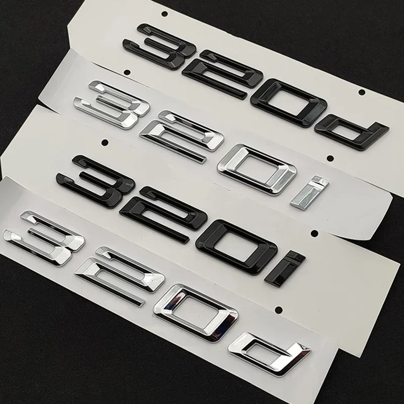 Chrome Black Car Letters Fender Trim Badge 320i 320 Emblem Sticker For BMW 320i 320d Logo G20 F30 E46 E90 F31 F34 Accessories