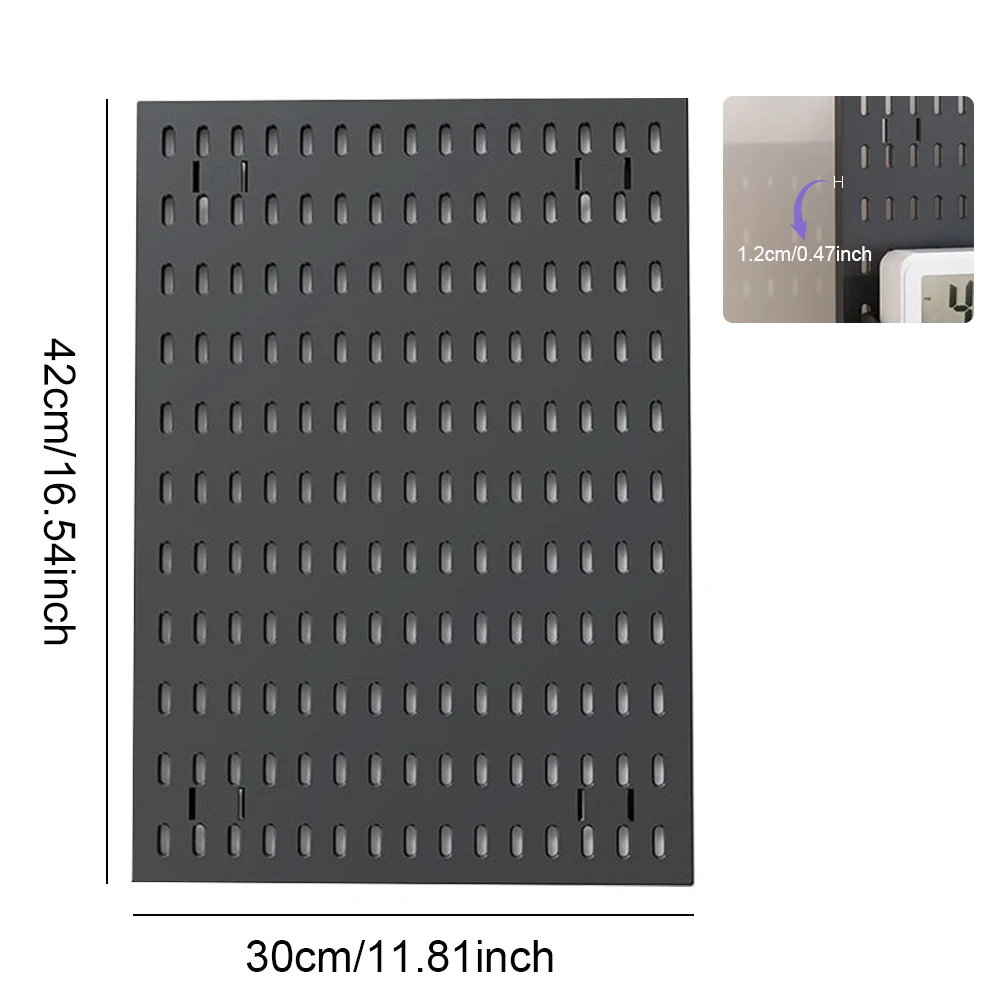 Pegboard Wall Panel Wall-Mounted Peg Board Storage Rack for Study Room Living Room Gaming Room