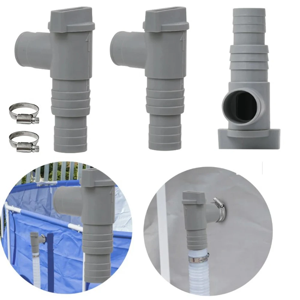 PVC Pool Hose Adapter Durable 32mm With Hose Clamps Pool On Off Plunger Leak Proof Sealed Hose Connection Pool Accessories Set