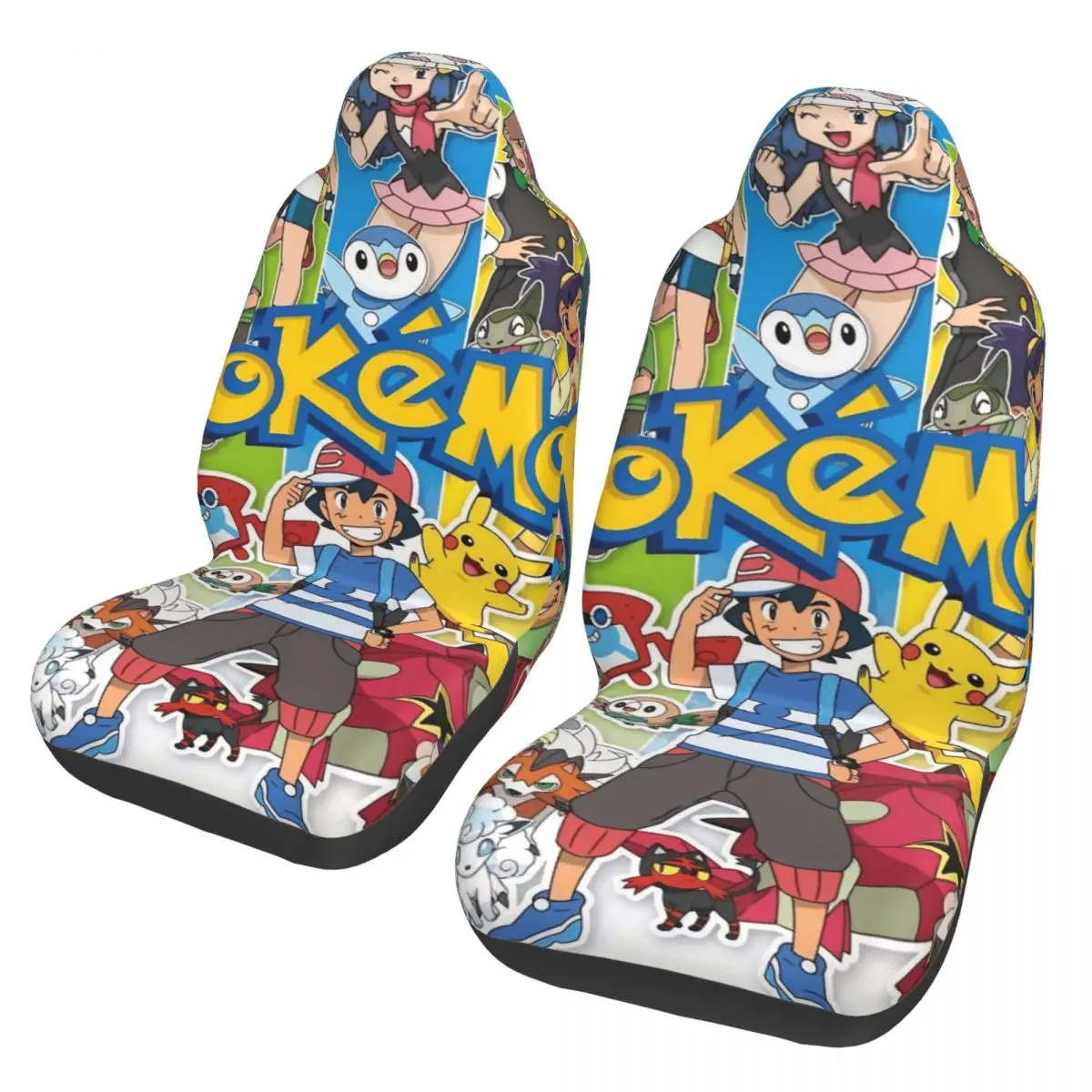 

Poke-Mon Cartoon Universal Car Seat Cover Auto Interior AUTOYOUTH Cute Game Seat Covers Fabric Fishing