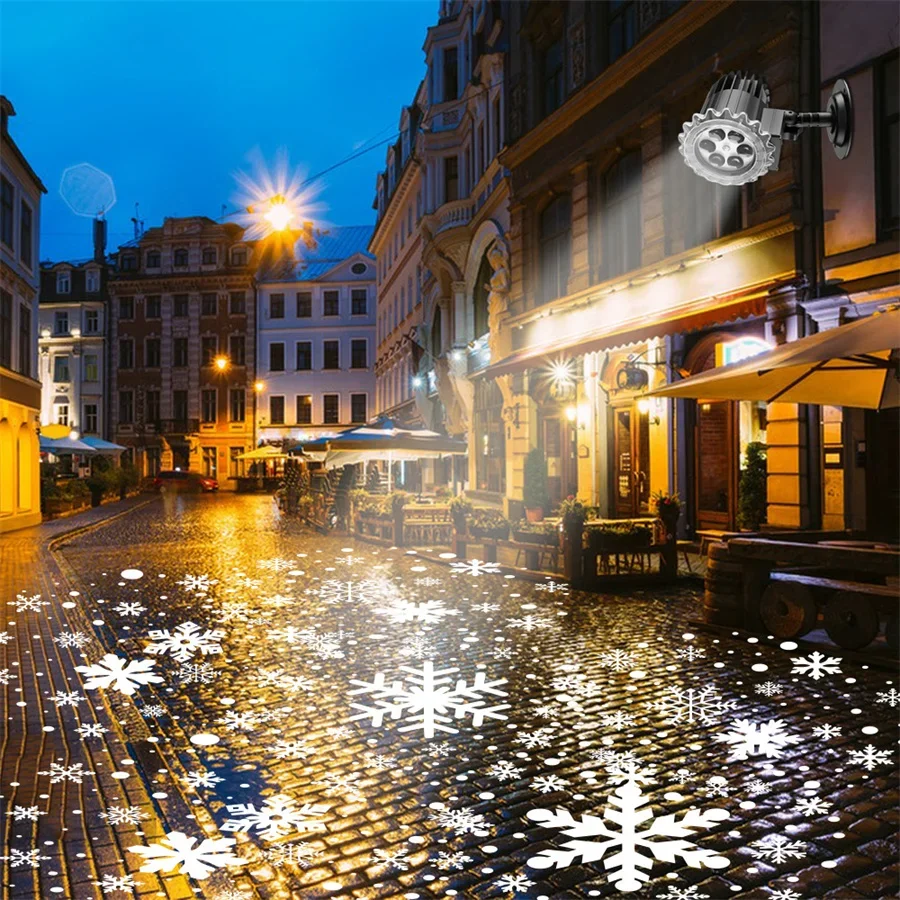 Upgraded HD LED Dynamic Snowflakes Projector Light Outdoor Christmas Snowfall Projection Lamp Waterproof Snowfall LED Light