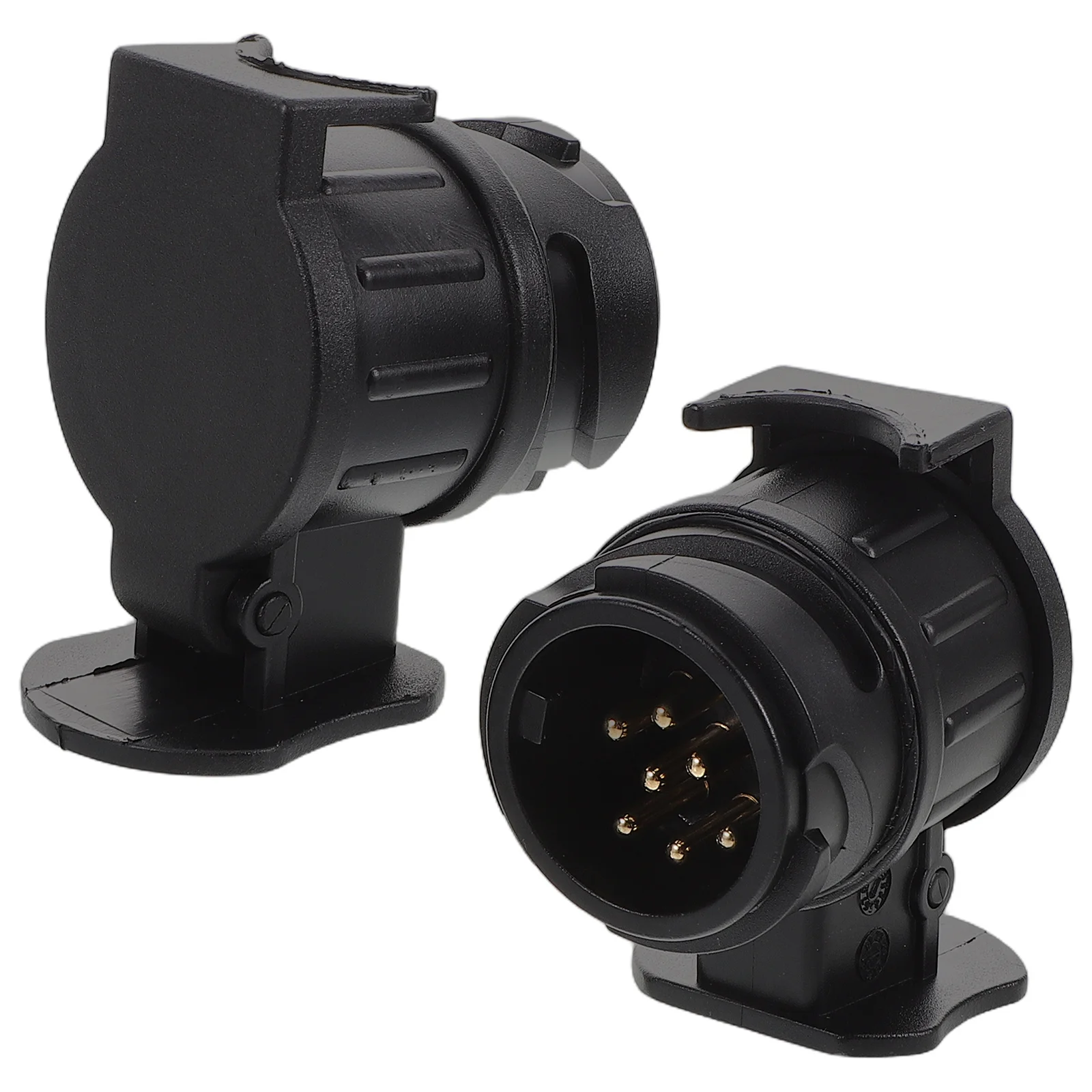 

2Pcs Trailer Adapter 13 Pin to 7 Pin Connector Converter for Car Rv Truck Trailer Light Plug Replacement Parts