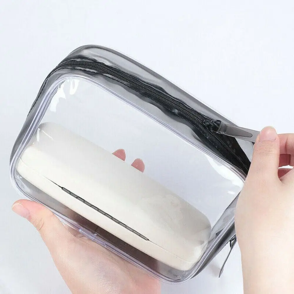 PVC Transparent Travel Bag Cosmetic Makeup Bag Travel Large Capacity Cosmetic Storage Bag Zip Wash Pouch