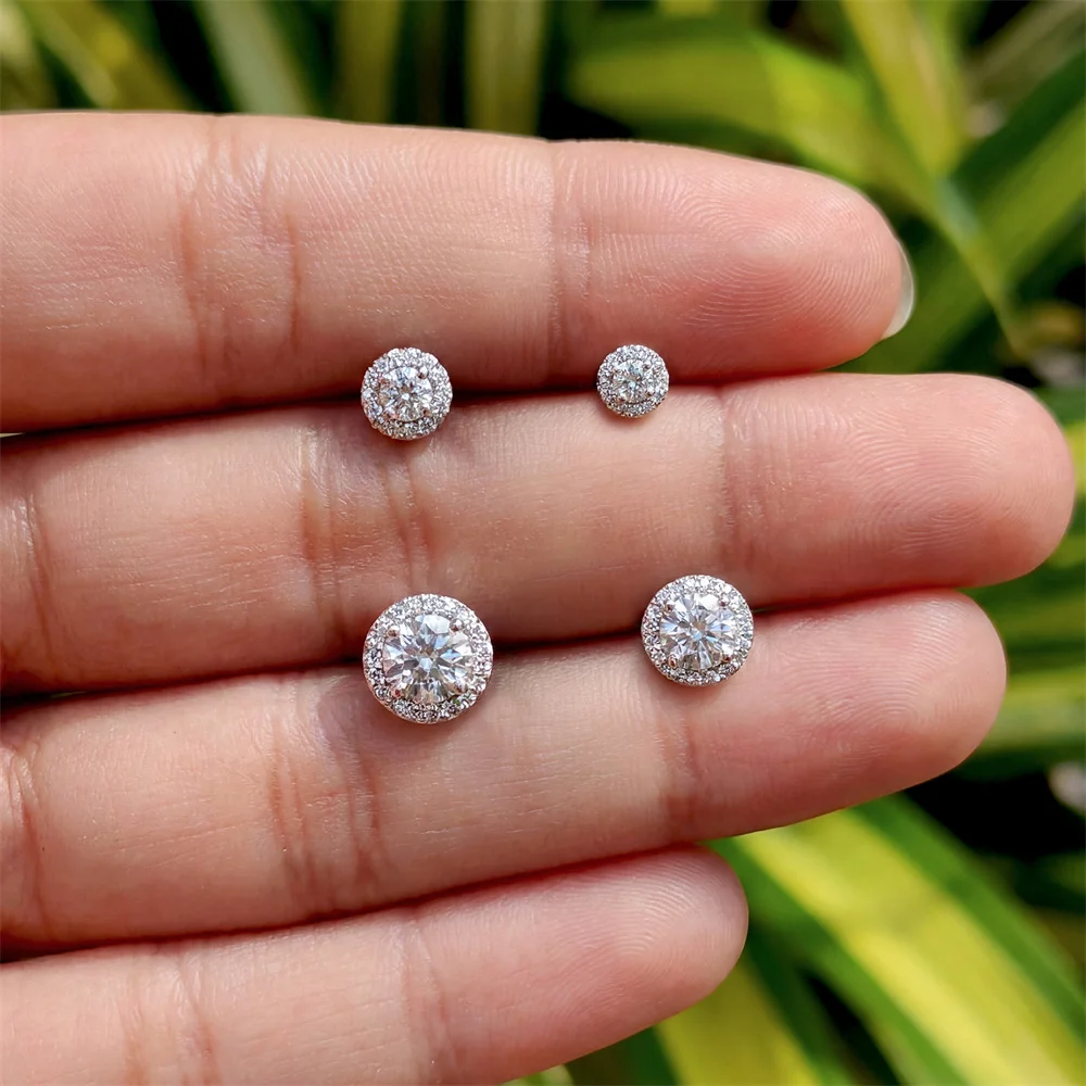 AIDE 925 Sterling Silber 1 Stück Sechsklauen Funkelnder Moissanit Damen Multi-Größen Flacher Rücken Knorpelpiercing Hochzeits-Brautgeschenk – Detail 9