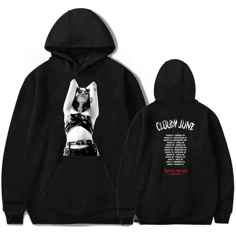 Cloudy June We're All Mad Here Tour Hoodie Pocket Drawstring Man/Woman HipHop Hoodies Casual Streetwear Fashion Pullover