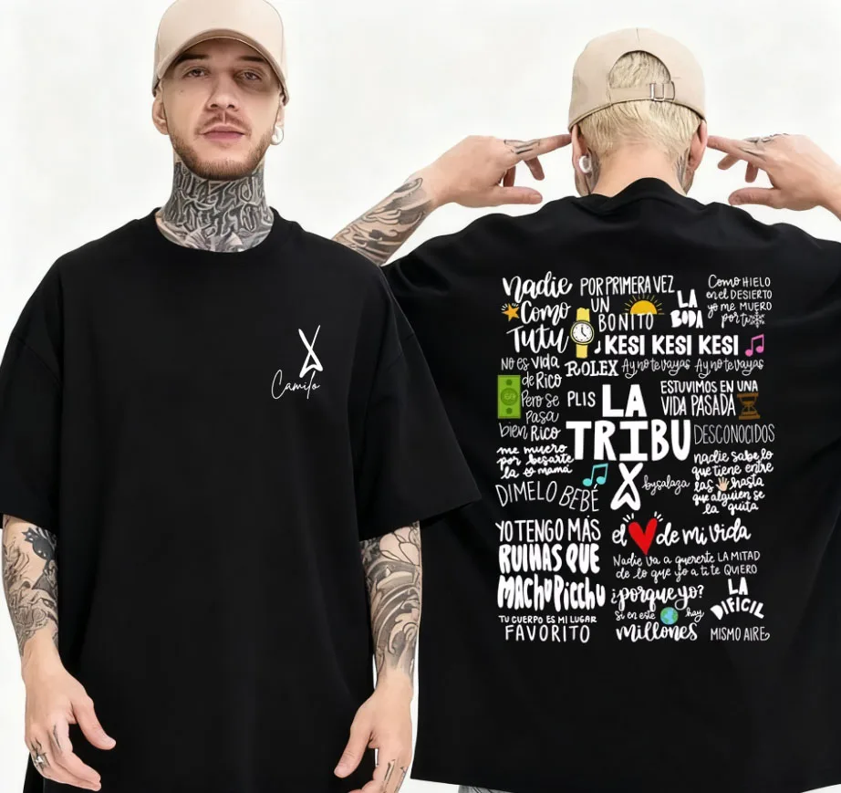 Camiseta De Cantante Camilo 2025 Para Hombres Y Mujeres | Estilo Gótico Vintage Años 90 - Corte Holgado Y Gran Tamaño