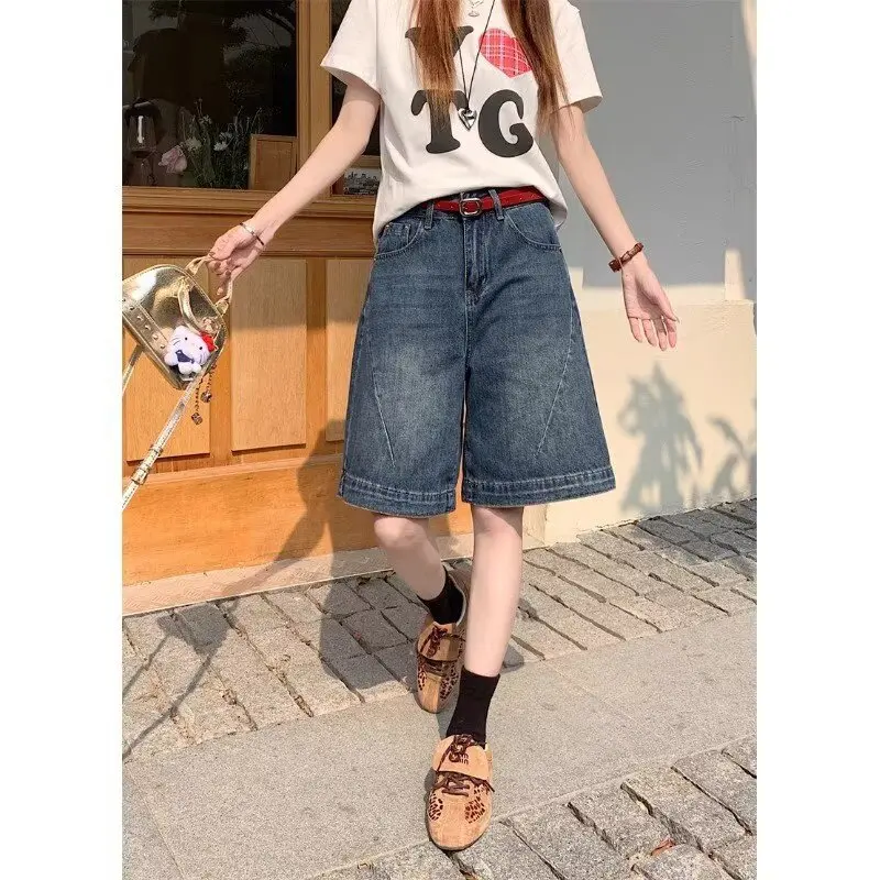 المرأة شورت جينز الدنيم امرأة السراويل ملابس الصيف عالية الخصر الجينز يرفع الأرداف Coquette فضفاض الجورت شوجو فتاة نمط