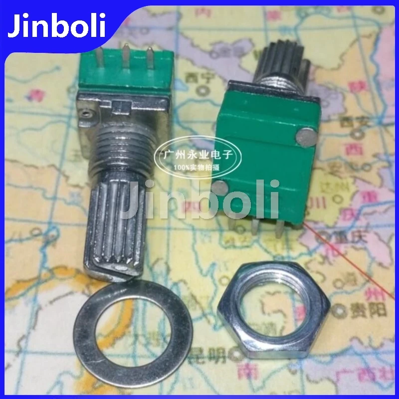 10PCS RK097 Single Sealed Potentiometer 3Pins B5K B502 Audio Volume Amplifie Precision Potentiometer Flower Shaft Length 15MM
